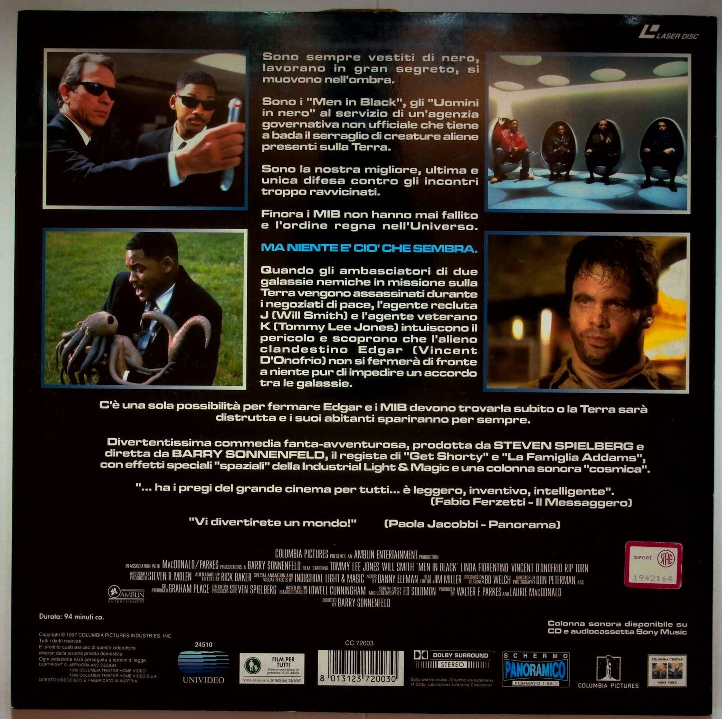 EBOND Men In Black - Laser Disc Pal