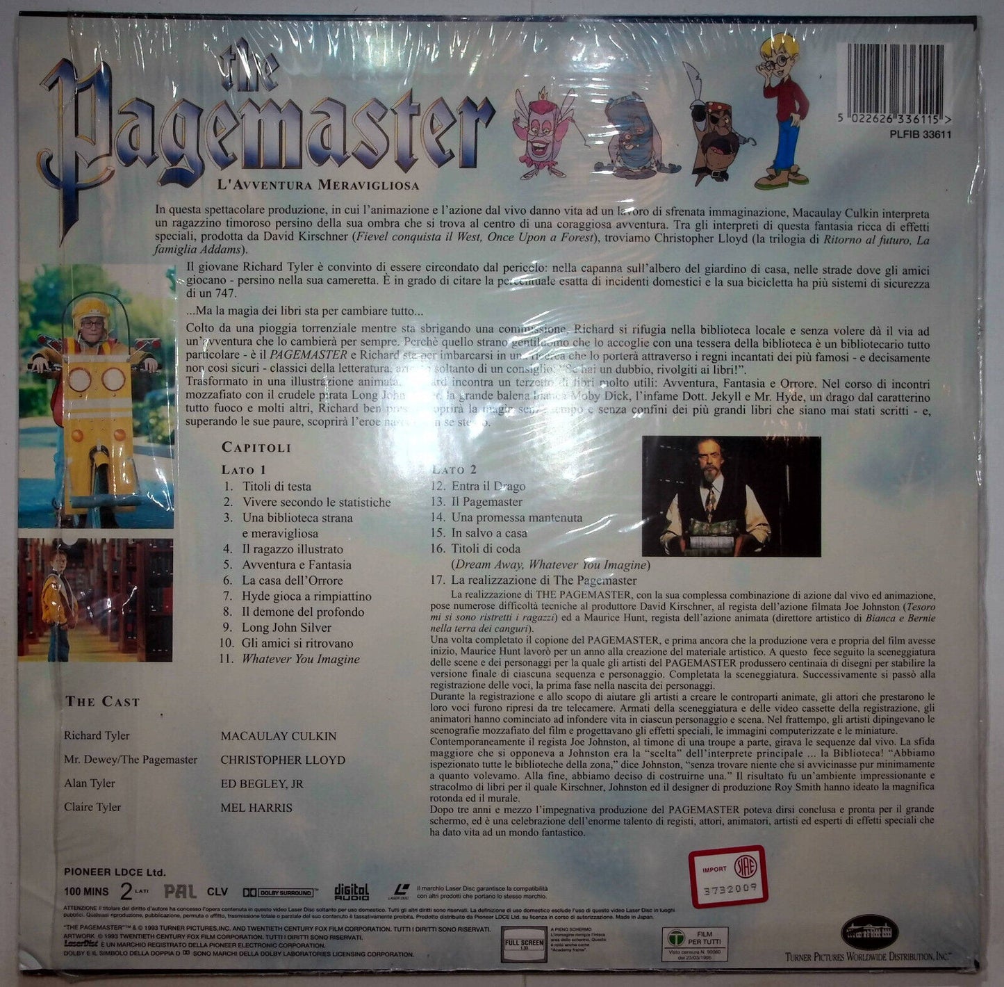 EBOND The Pagemaster L'avventura Meravigliosa - Edizione Speciale Laser Disc Pal