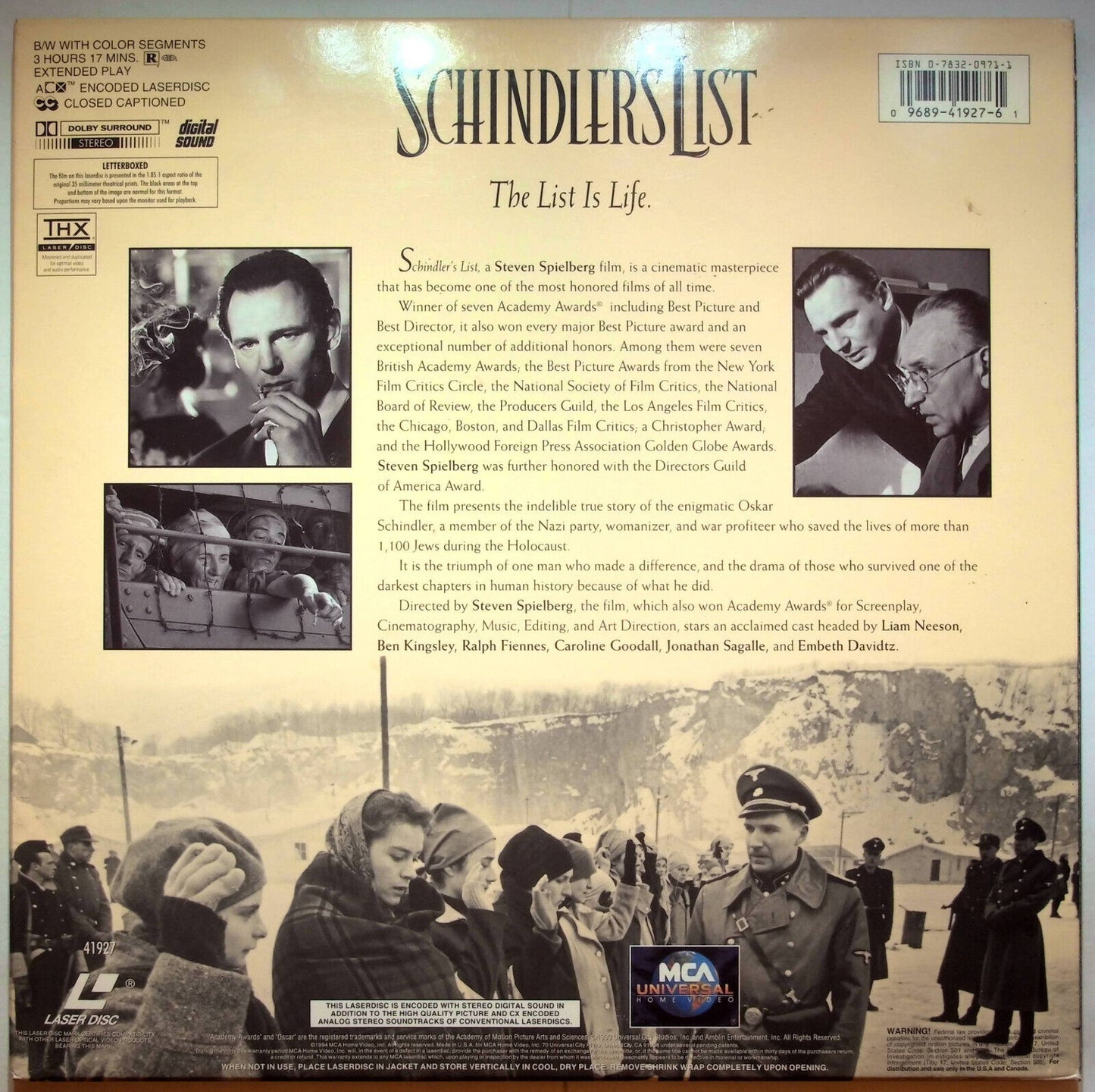 EBOND Schindler's List - Laser Disc Ntsc