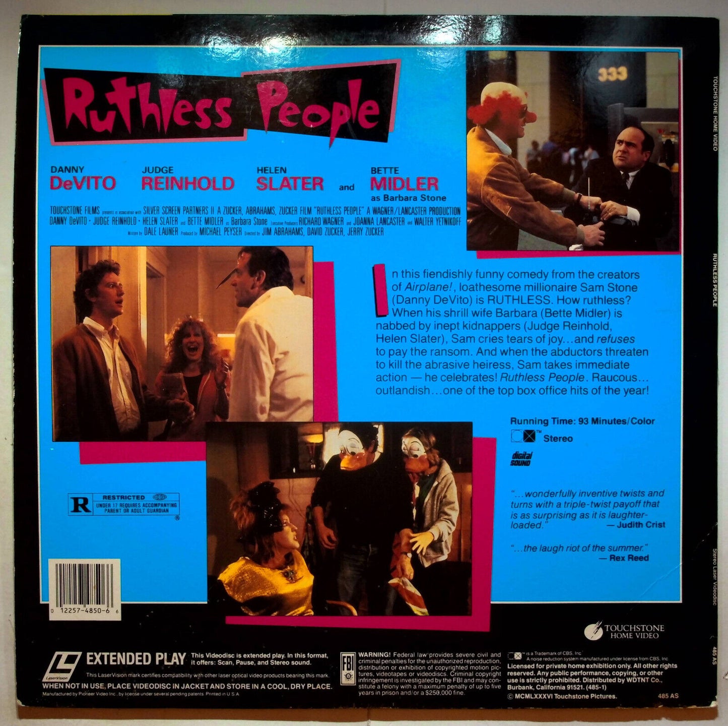 EBOND Ruthless People - Laser Disc Ntsc